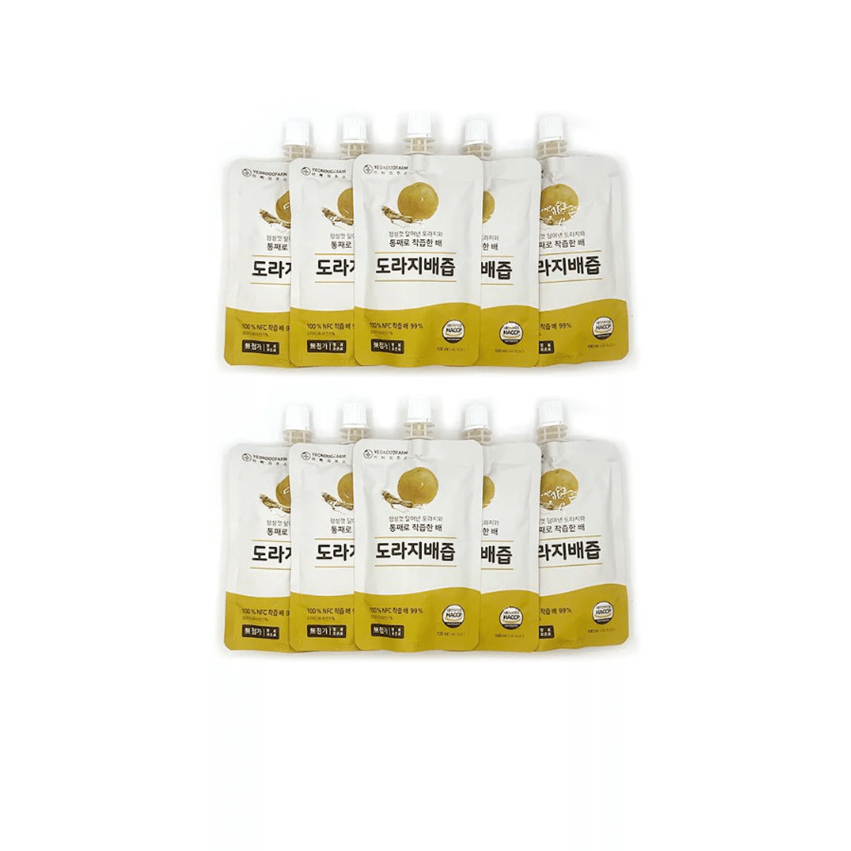 YEONDOO FARM Papa’s Farm Pear Bellflower Juice On-the-Go Natural Juices 100% 10 count