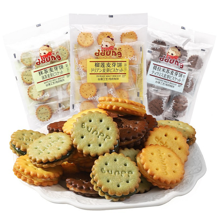 冬己麦芽夹心饼干,咸蛋黄黑糖网红零食 1 包