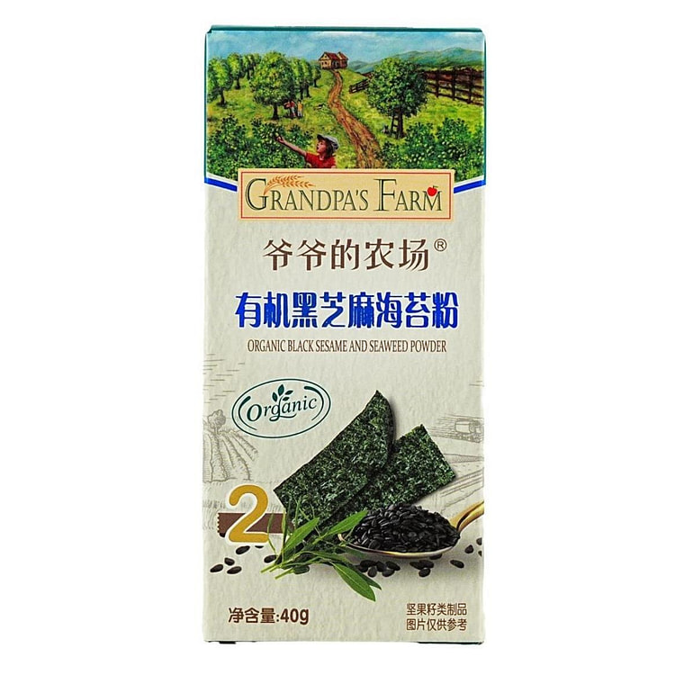 爷爷的农场 有机黑芝麻海苔粉40g 1 包