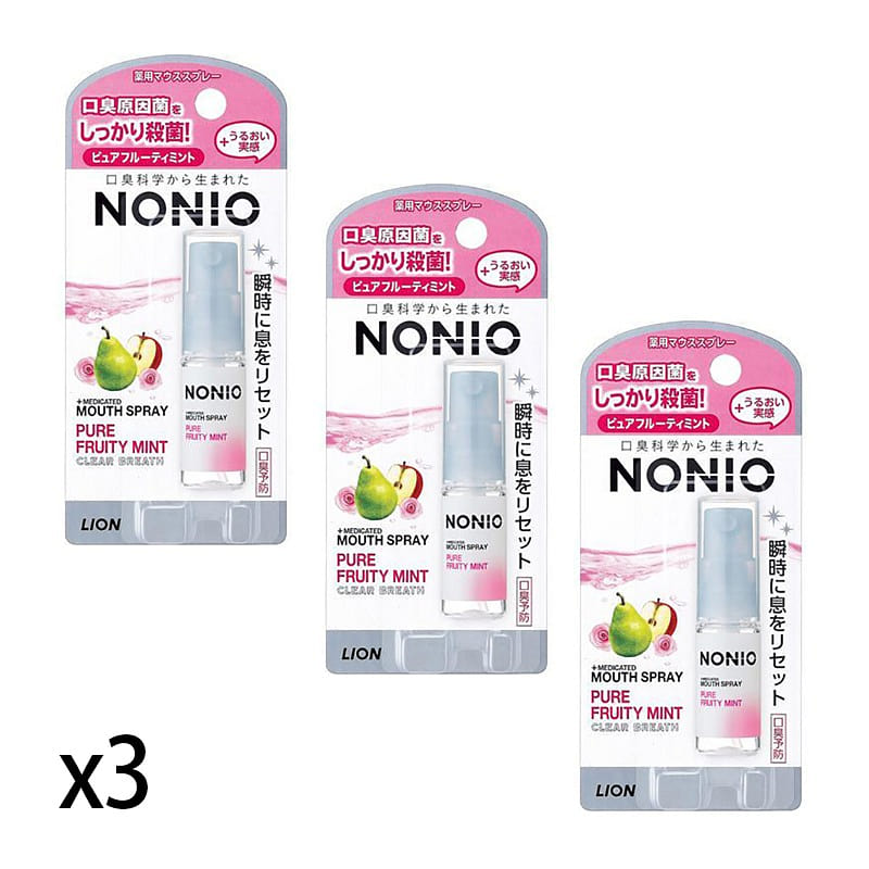 LION NONIO Oral Spray Fruity Mint 5ml x 3 1 each