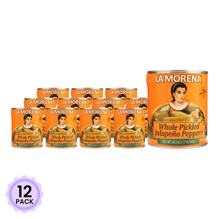 La Morena Whole Pickled Jalapeno Peppers 27 oz*12 pack