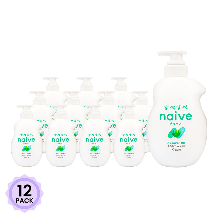 嘉娜宝 Naive 芦荟精华纯植物性沐浴乳 530 毫升*12 包