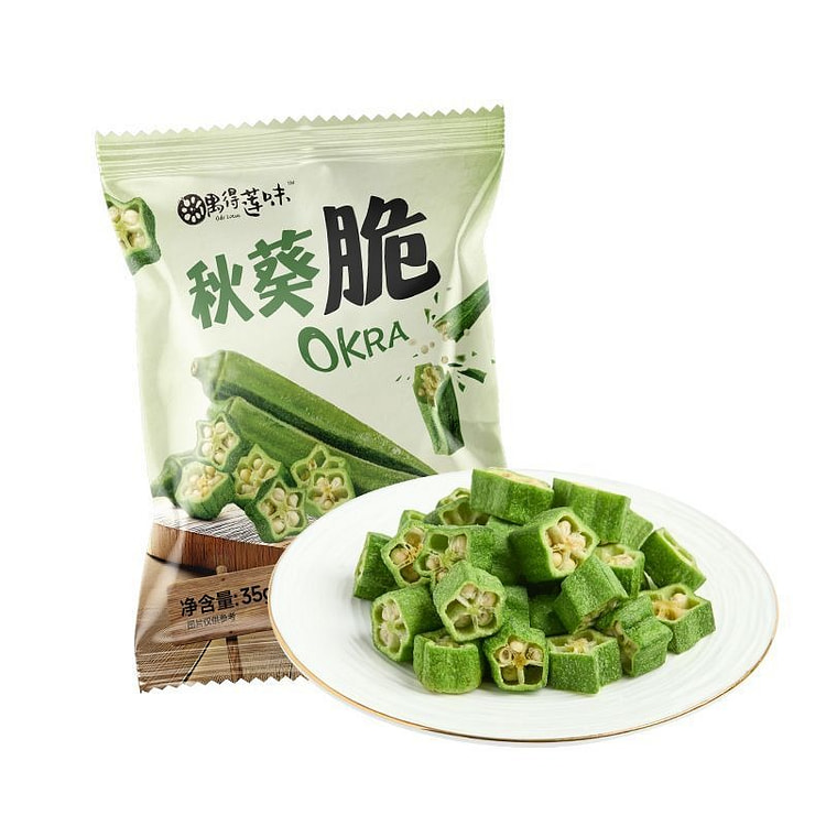 偶得莲味秋葵脆干即食零食蔬菜干果蔬脆 105g 105 克