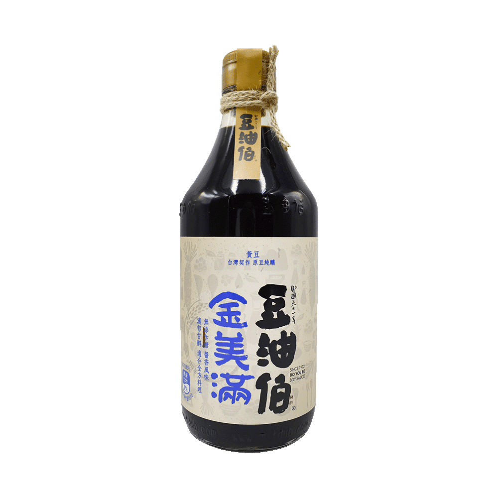 台湾【无添加糖】豆油伯 无糖金美满酿造酱油 500 毫升