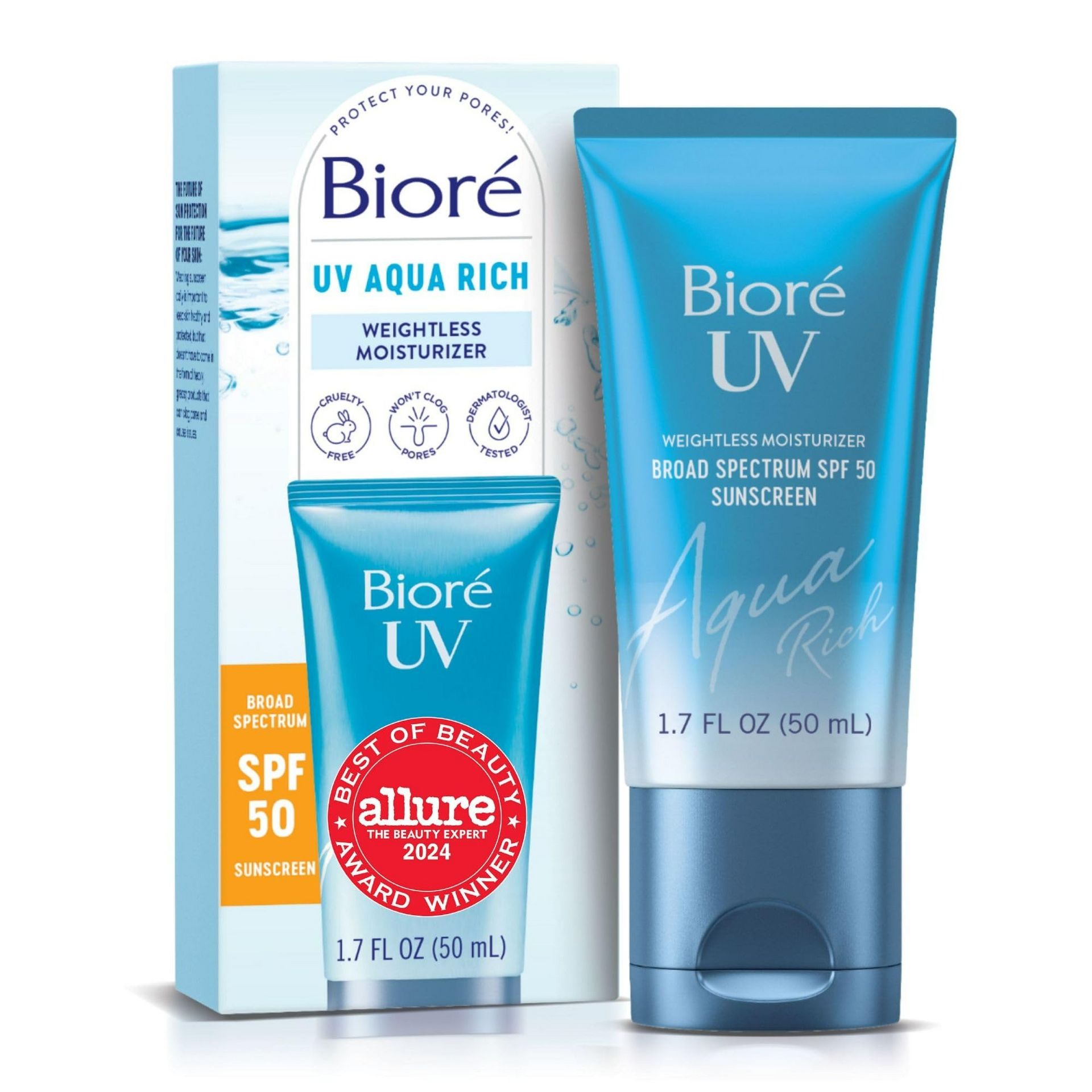 Biore Facial Moisturizer SPF 50 Oil Free Sunscreen 1 개