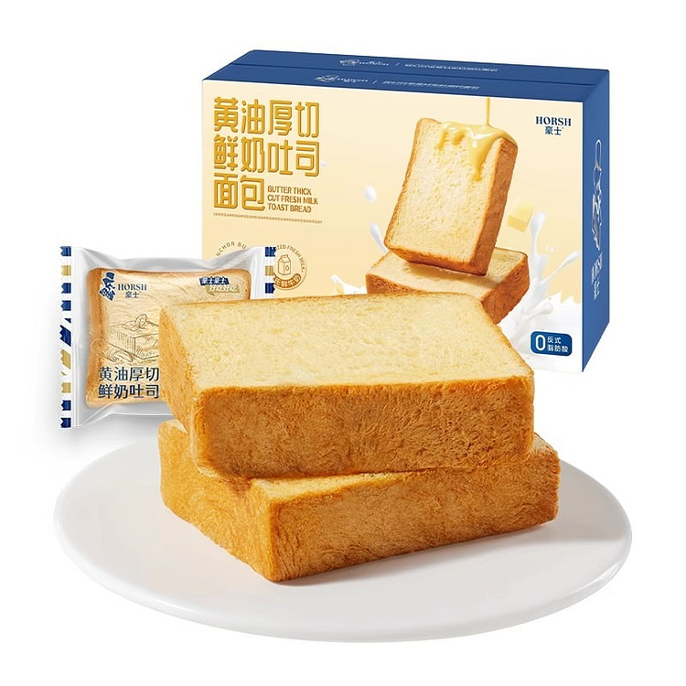 豪士 黄油厚切鲜奶吐司面包早餐速食营养健康零食代餐 460 克