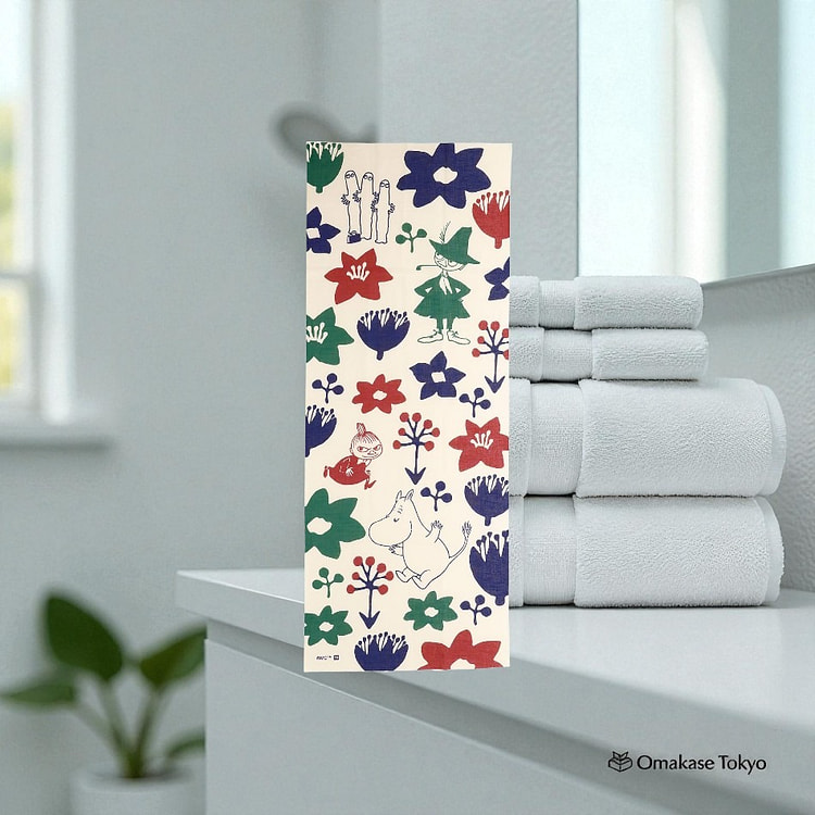 Marushin Tenugui Hand Towels Calf Color Flower 45 g