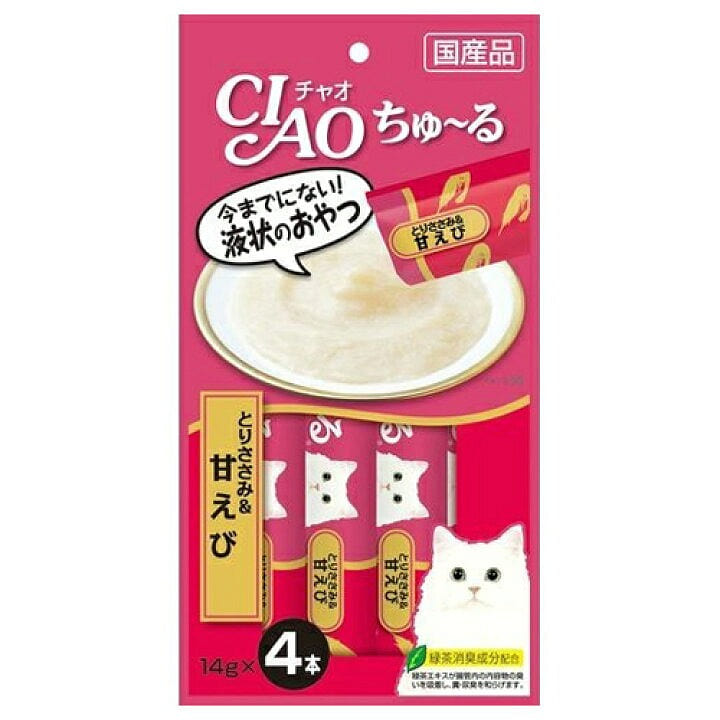 Inaba CIAO Churu Premium Cat Treats 4pcs Shrimp 1 each