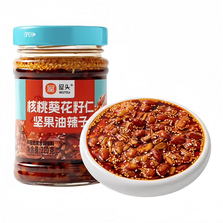 屋头 坚果油泼辣子【核桃葵花籽仁】210g*1瓶 210 克