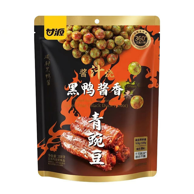 甘源青豆酱汁黑鸭味208g坚果炒豆休闲零食 208 克