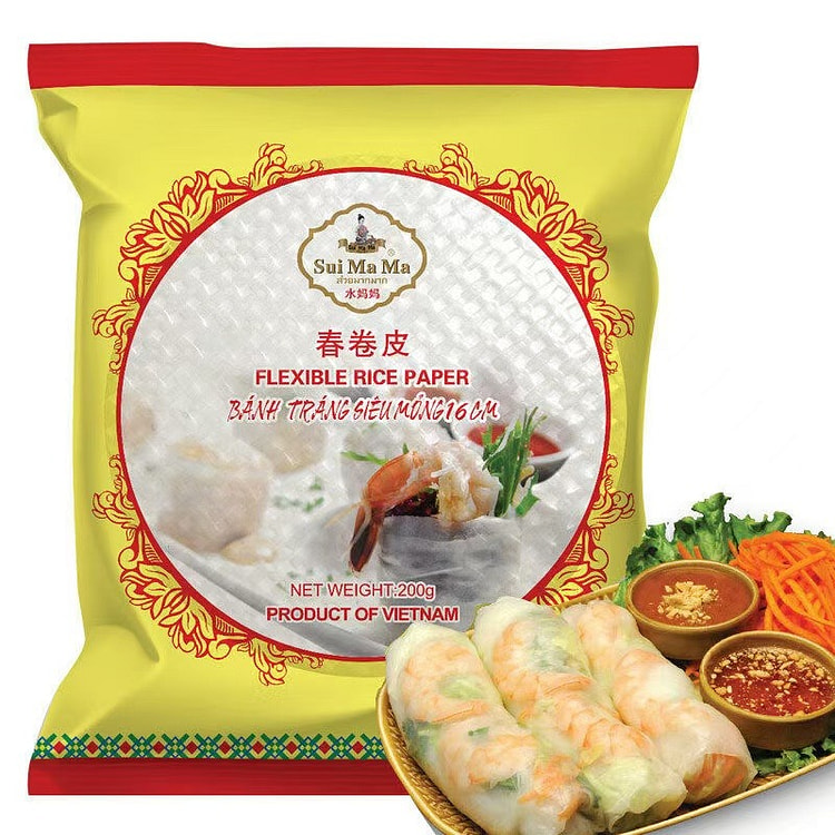 水妈妈 越南春卷皮200g透明米纸卷米皮低脂春饼皮卷饼皮