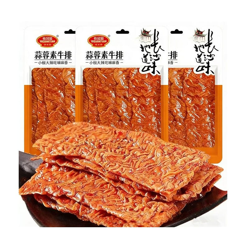 Yiguan Garden Garlic Vegan Steak Hand-Torn Spicy 100 g