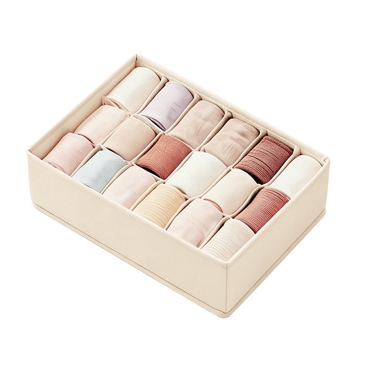 Fabric Divided Storage Box For Socks 1 count