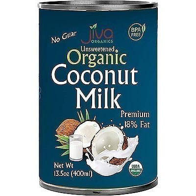 Jiva Organics Unsweetened Organic Coconut Milk, 13.5 oz tin 13.5 oz