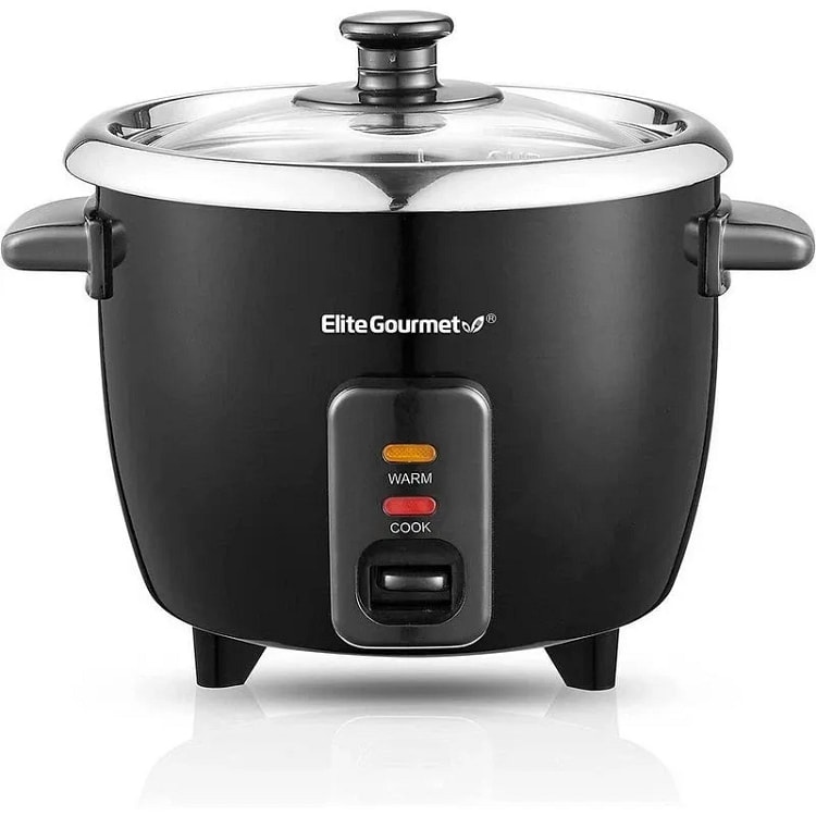 Elite Gourmet 6-Cup Electric Rice Cooker, Black 1 pack