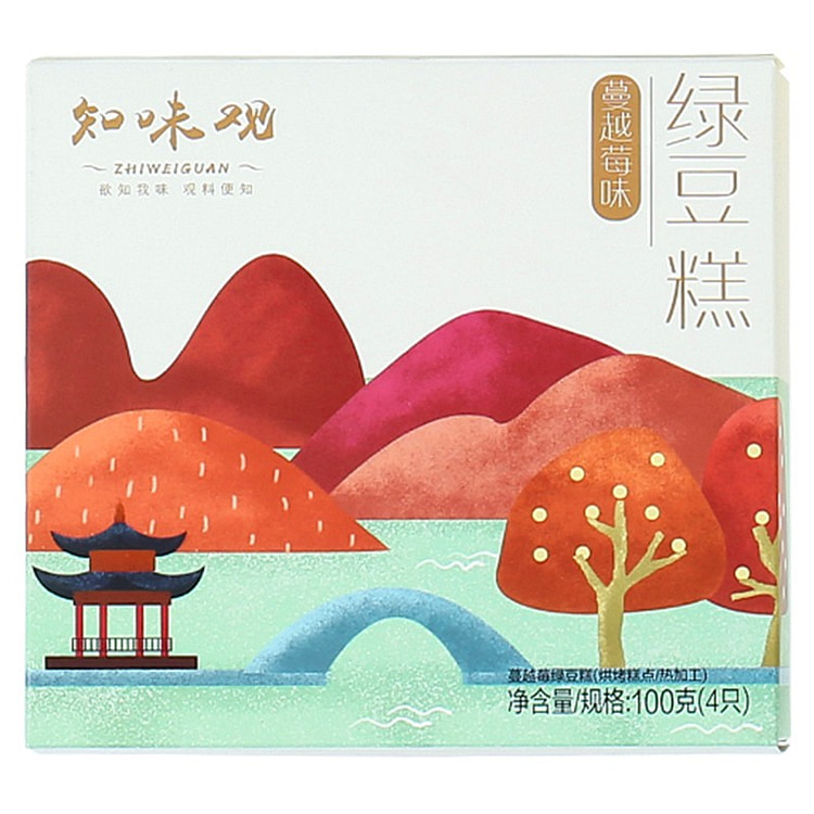 知味观 绿豆糕蔓越莓味 100g