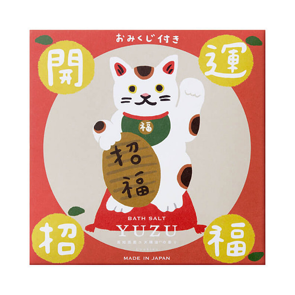 DAJ 招き猫YUZUピール入りバスソルト40g 入浴剤 1 個