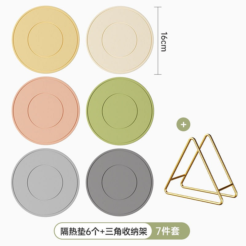 Silicone insulation pad table mat coaster 6 each