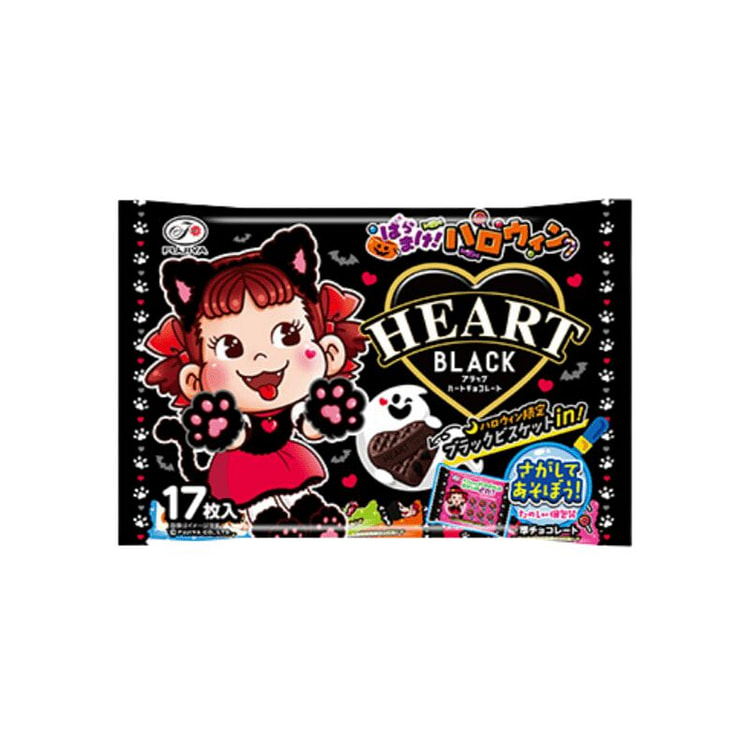 不二家 万圣节限定 黑巧心形巧克力 17个装 1 份