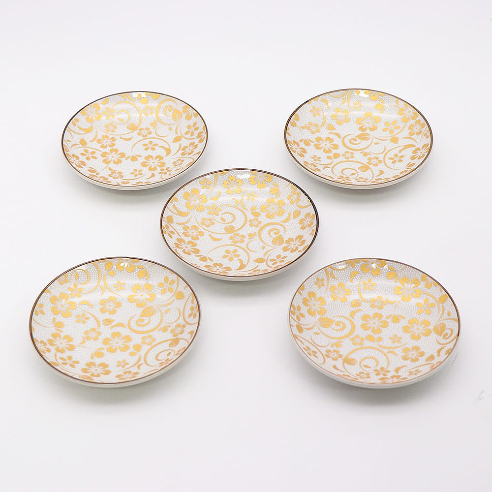 Kutani Ware Serving Plate 5set - White Dots 1 each