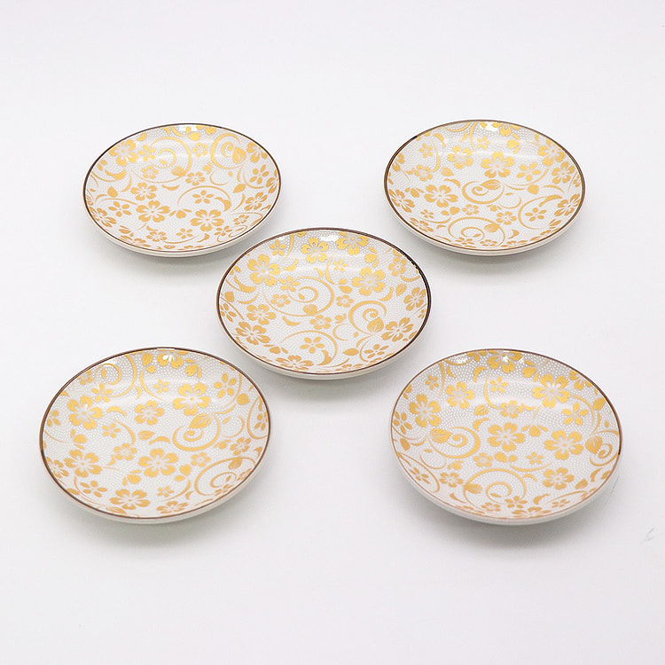 九谷烧餐盘5件套（白色圆点） 1 份