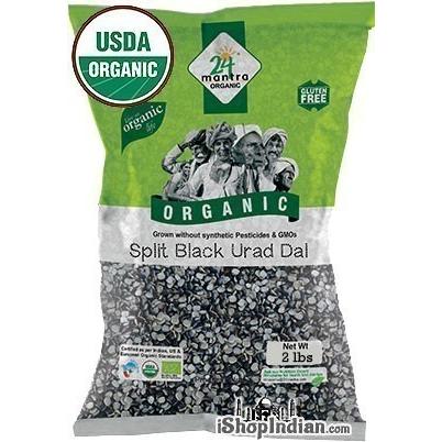 24 Mantra Organic Urad Black Split, 2 lbs bag 2 ポンド