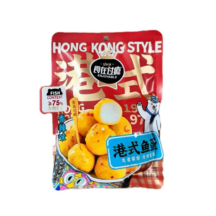 食在过瘾港式鱼蛋香辣味即食休闲零食小吃*1袋