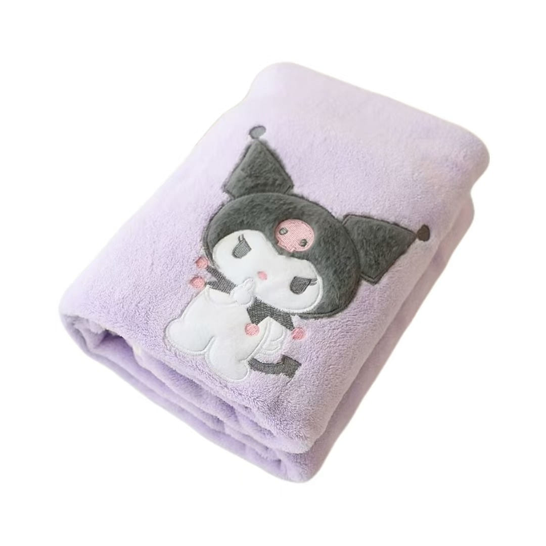 Coral Velvet Bath Towel Absorbent Towel Soft Quick Drying-Kuromi 1 each