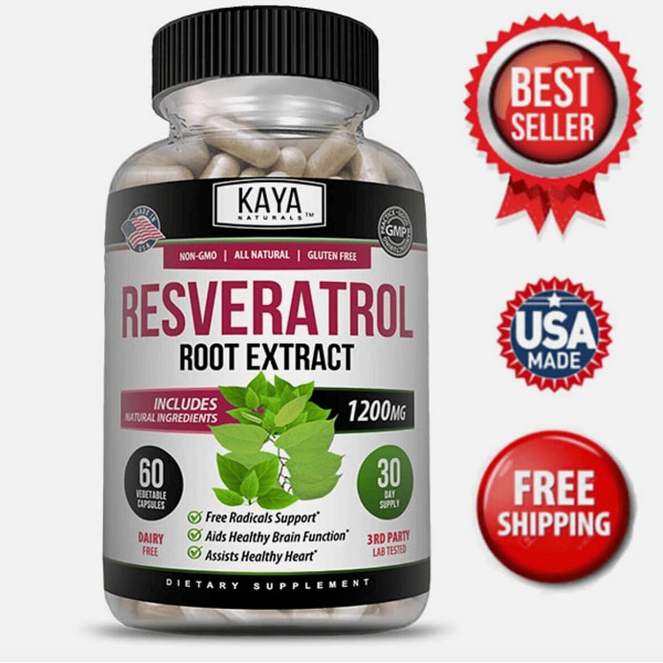 Resveratrol Capsules Anti-Aging Antioxidants, Brai 1 bottle