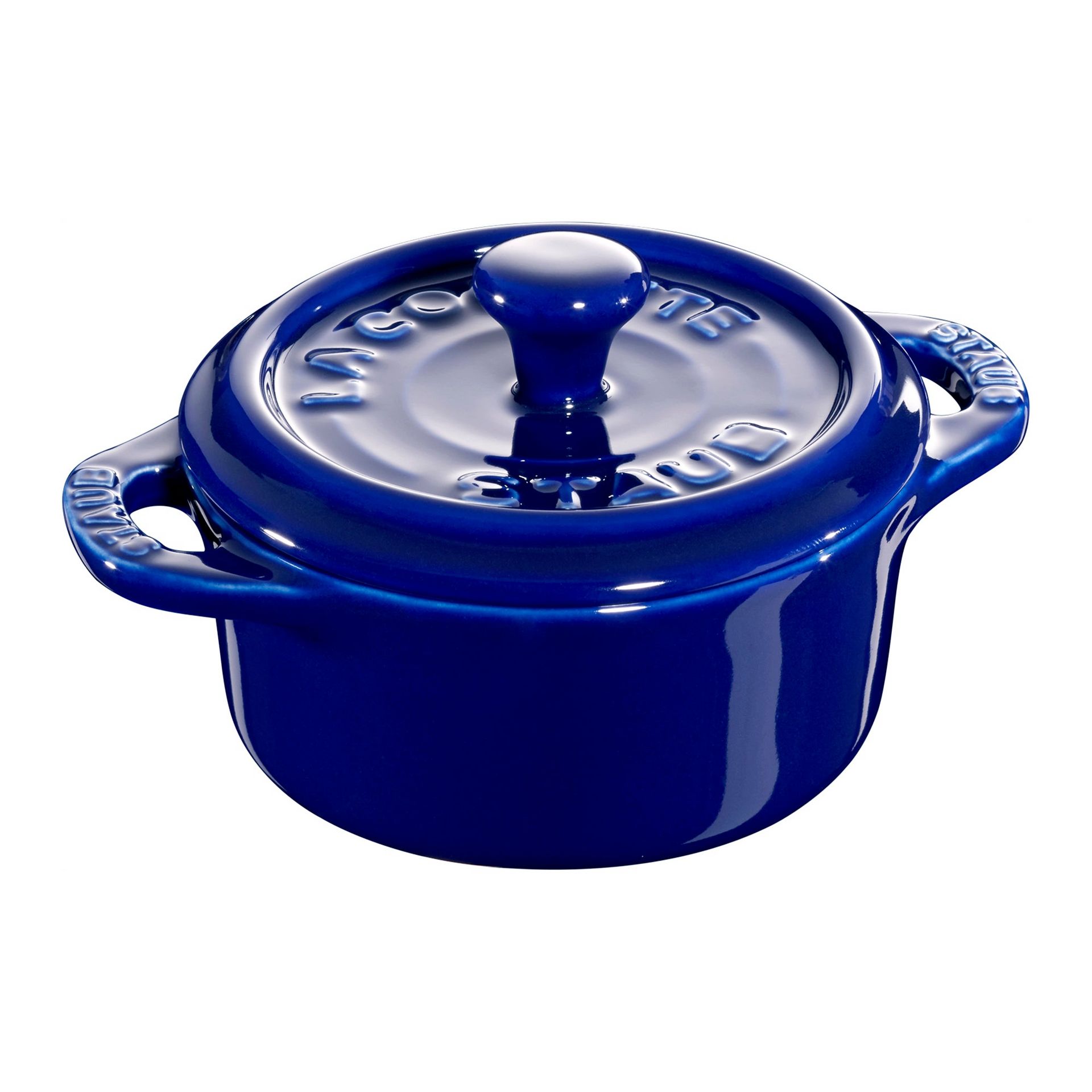 STAUB Ceramic 3-pc Mini Round Cocotte Set 3-pc / Dark Blue - Weee!