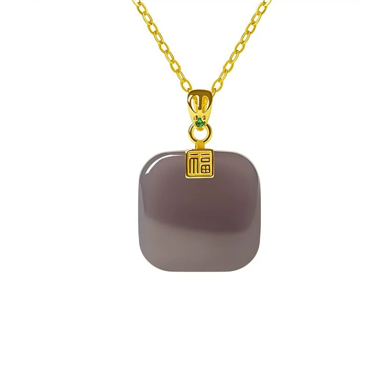 Hotan Jade Sugar Necklace Zifu Fang’an 15 * 22mm 1 box