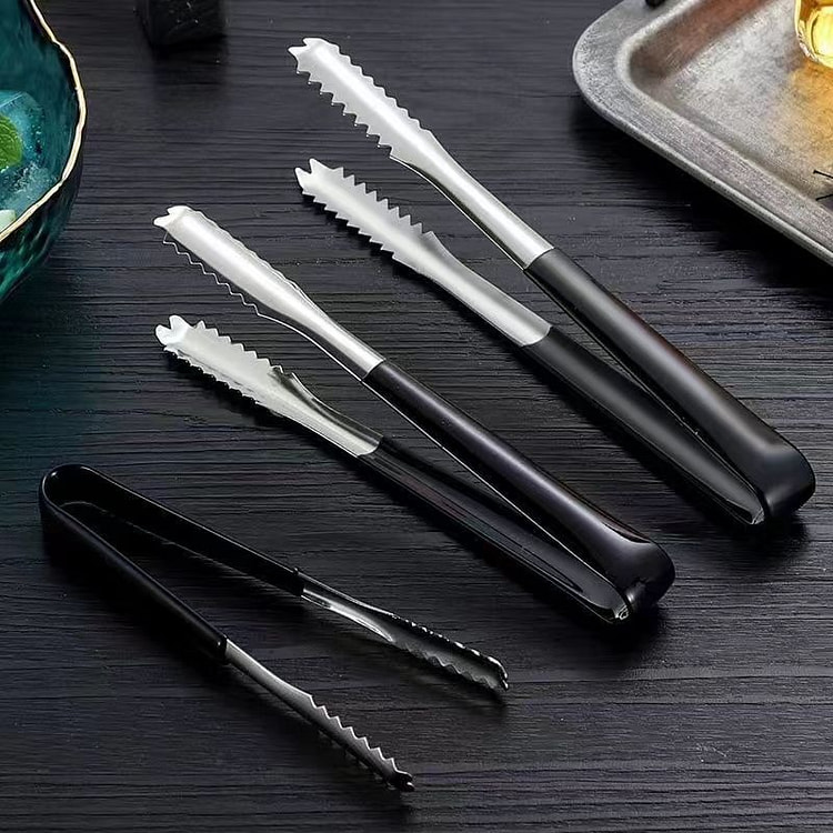 Stainless steel ice tongs and barbecue tongs 1 each