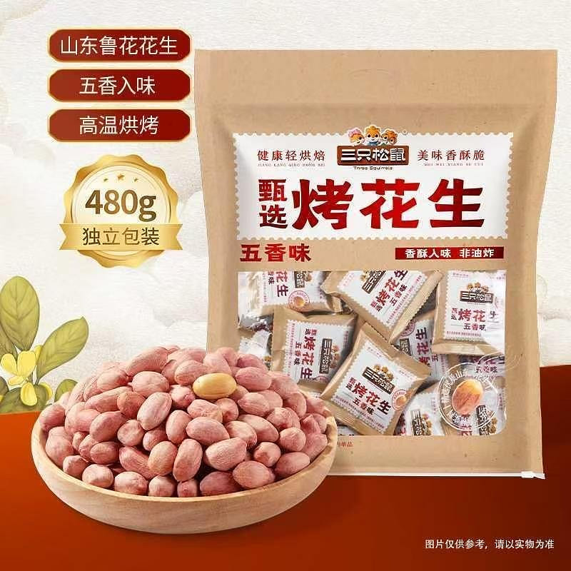 Three Squirrels Spiced Roasted Peanuts 480g 480 g