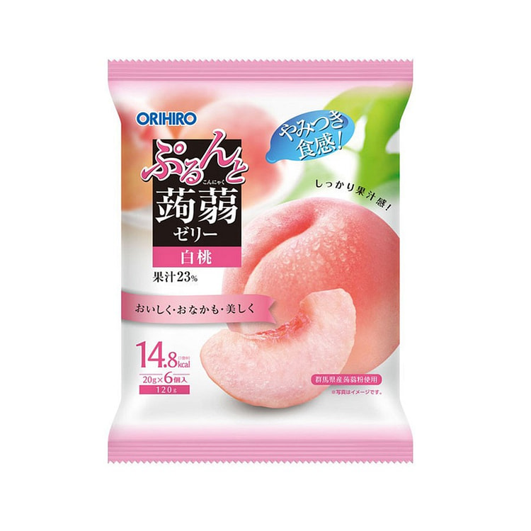 日本ORIHIRO菓蒟蒻果冻白桃味20g*6包/