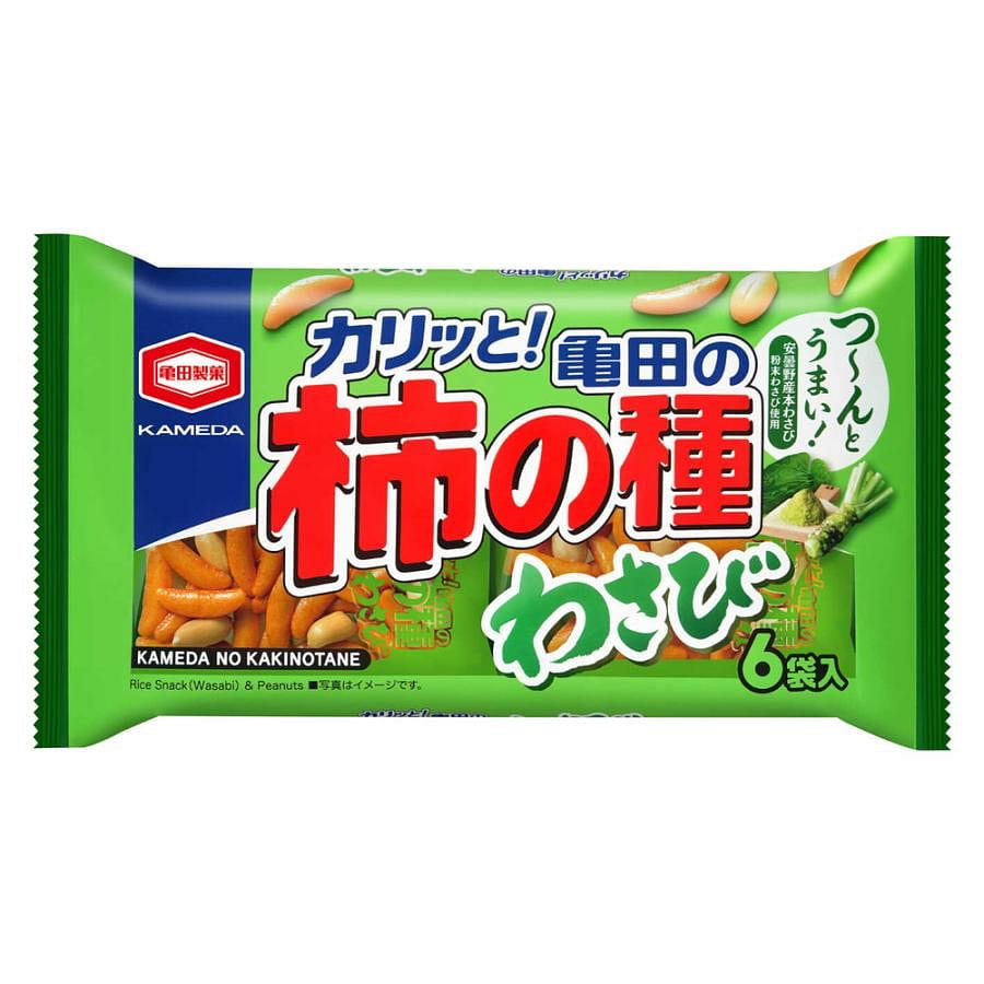 Kaki no Tane Rice Crackers Wasabi Flavor, 6 Packs 164 g