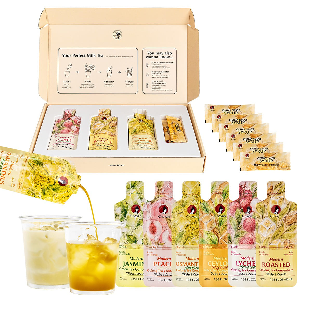 CHAYAN 6 Modern Tea Concentrates Gift Set 12 pack