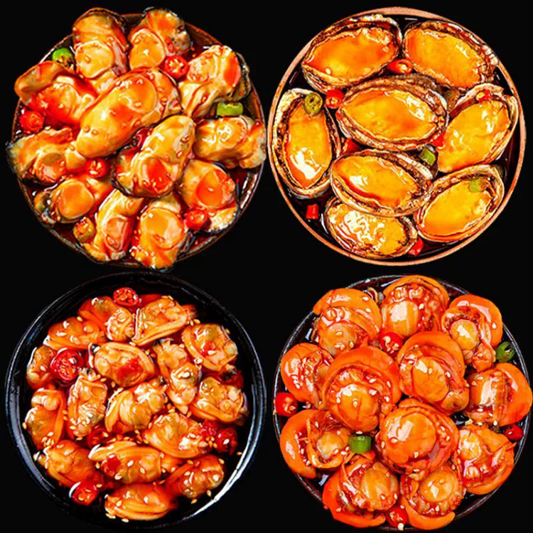 鲍鱼+生蚝+扇贝+鮯蜊