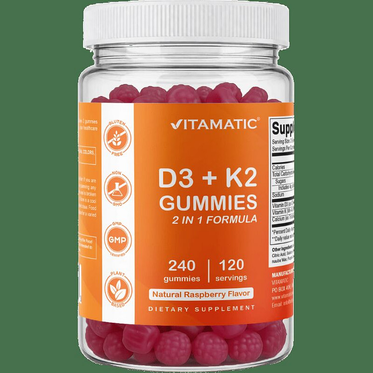 维生素 D3 K2 含钙软糖 - 240 粒