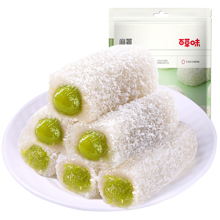 百草味抹茶麻薯糕点雪媚娘麻糍210g*1袋