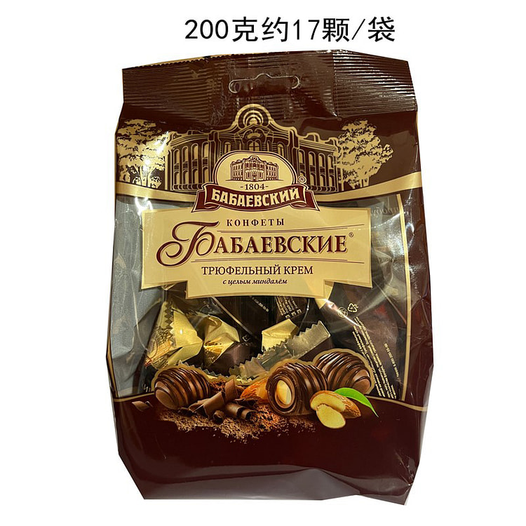 巴味富扁桃仁夹心黑巧200g*1袋
