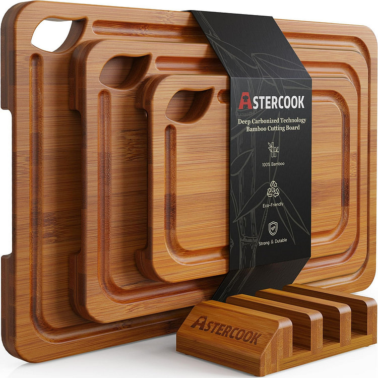 Deep-Carbonized Bamboo Cutting Boards for Kitchen 1 each