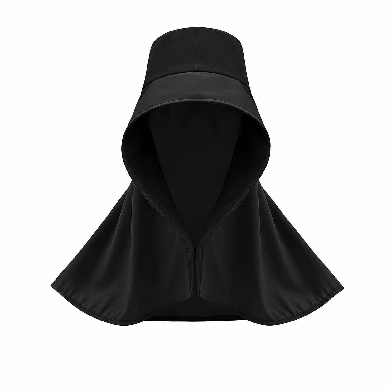 Celebrity Style Sun Hat Wide Brim Shawl UV Black 1 each