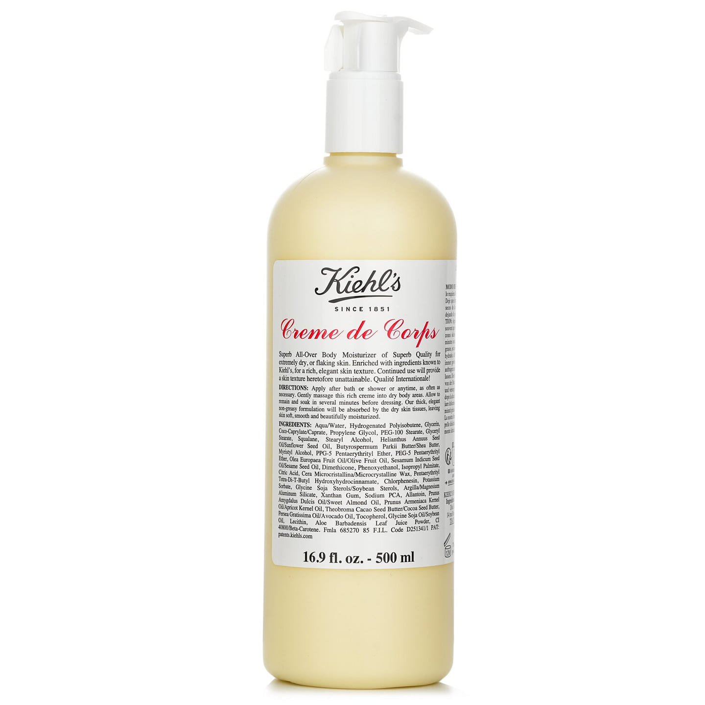 Kiehl’s Highly moisturizing skin care lotion for the whole body, classic body lotion (head pack) 500ml/16.9oz 500 ml
