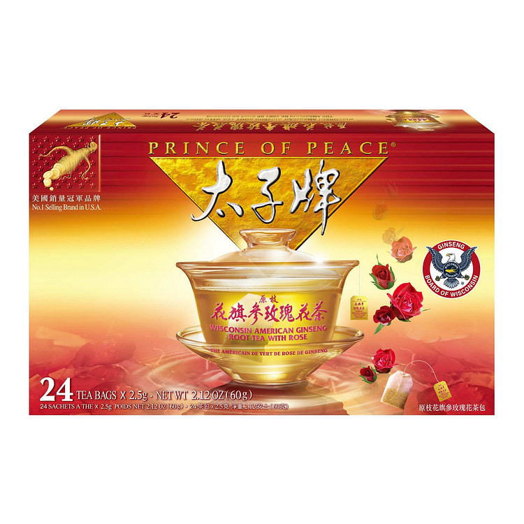 POP American Ginseng Rose Tea, 24 tea bags
