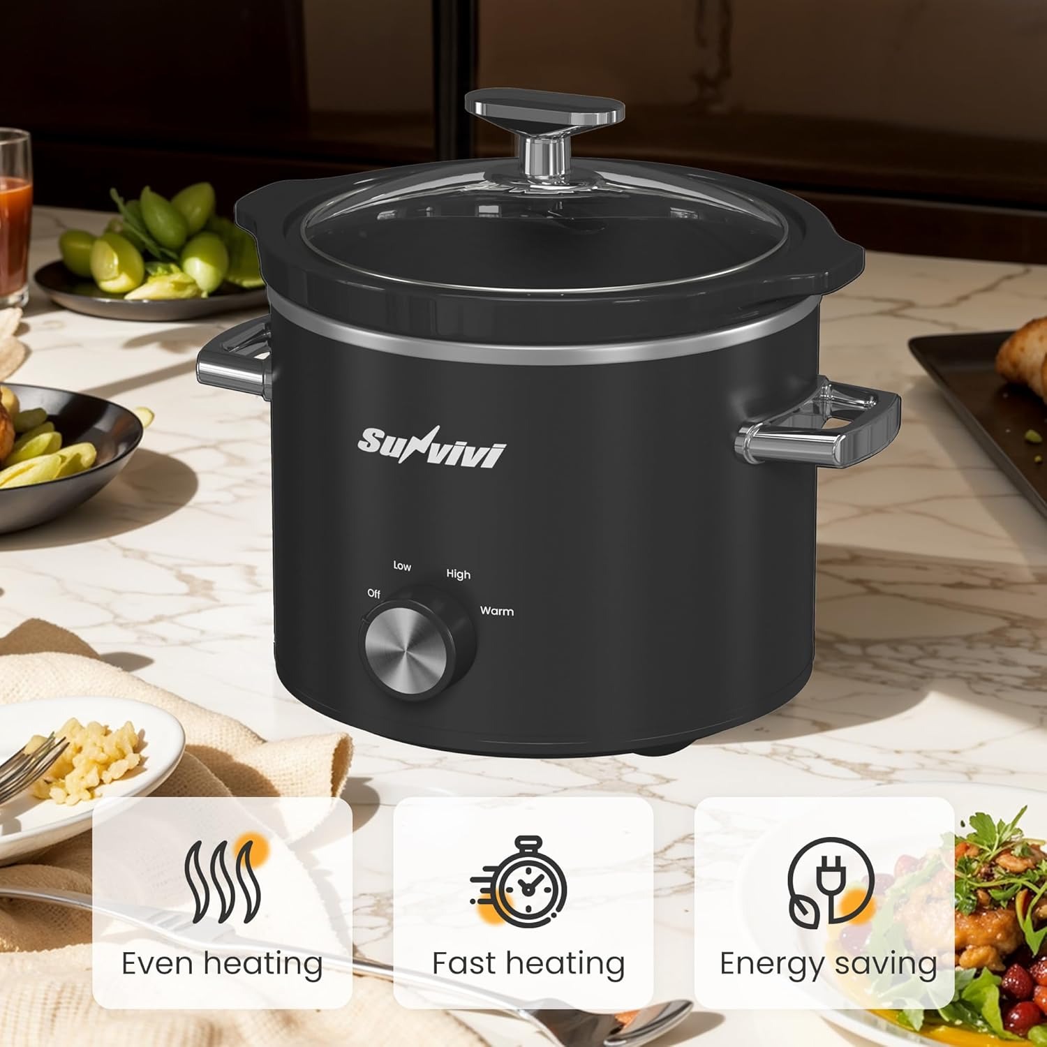 Slow Cooker, Small Slow Cooker with Removable 1 count - Weee!