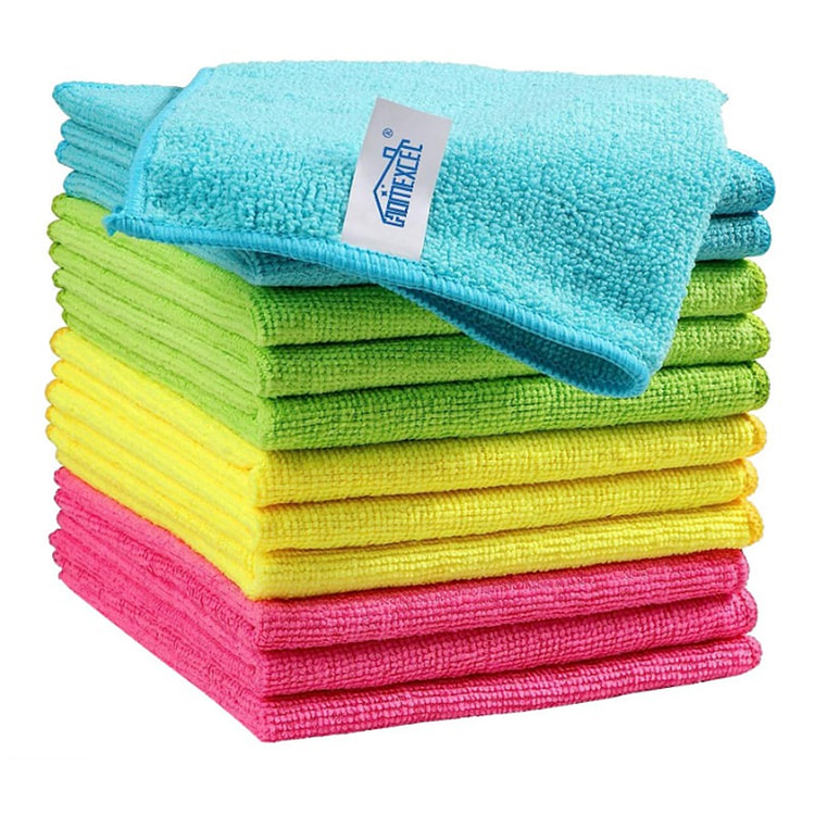 超细纤维清洁布，12片装四色混搭毛巾11.5" 1 包