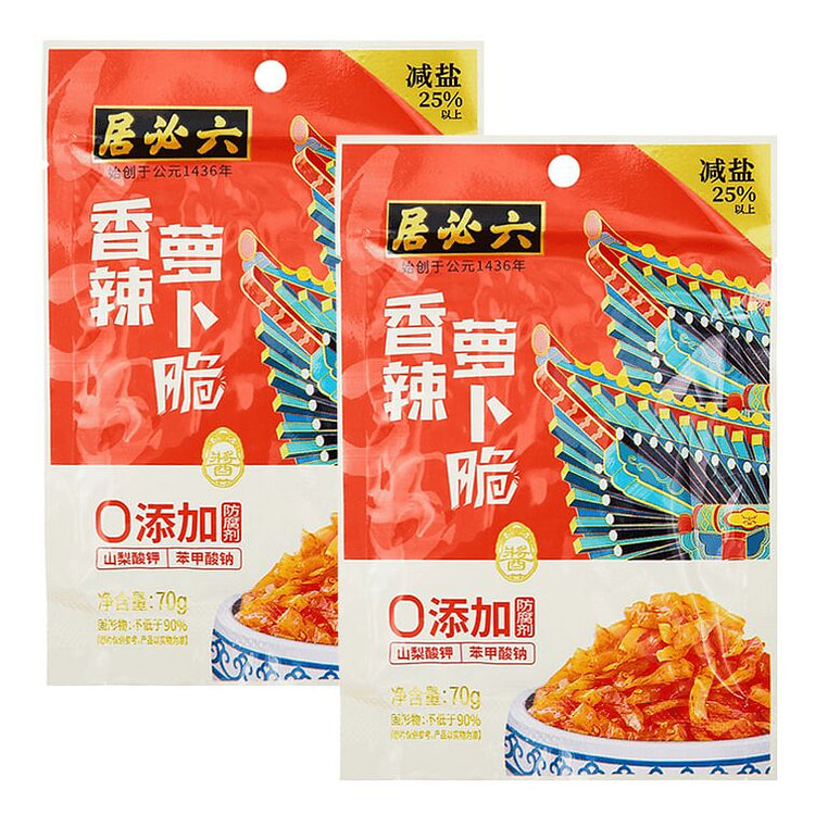 六必居香辣萝卜脆70g*2袋装 140 克
