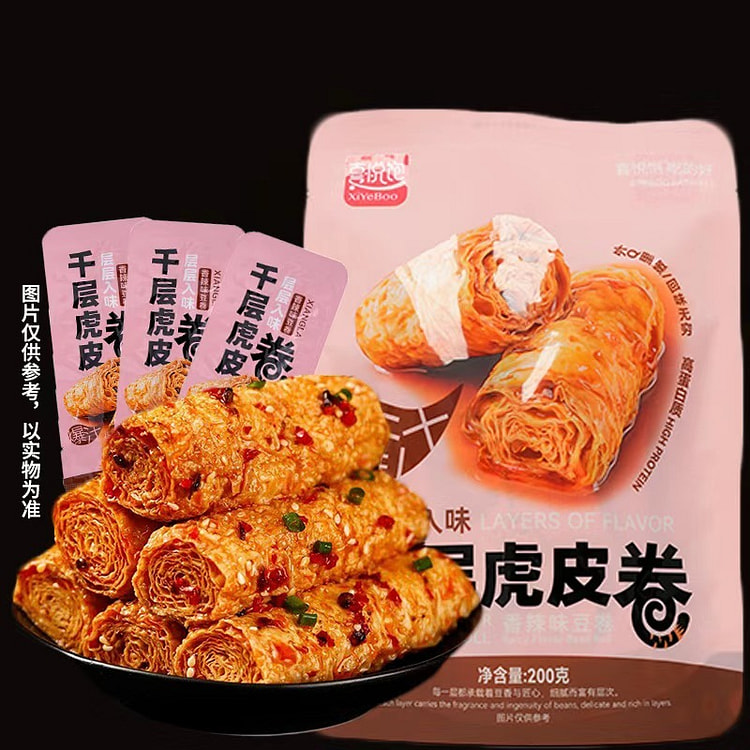 喜悦饱千层虎皮卷豆卷小吃追剧零食 200 克