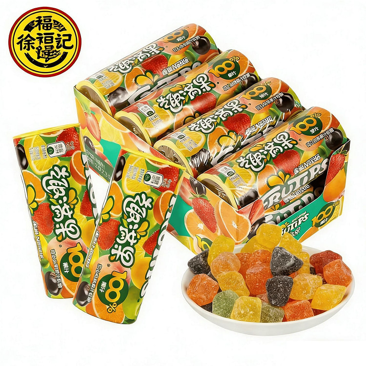 徐福记雀巢趣满果真果汁软糖零食Q弹水果味 混合口味 30 克*3 瓶