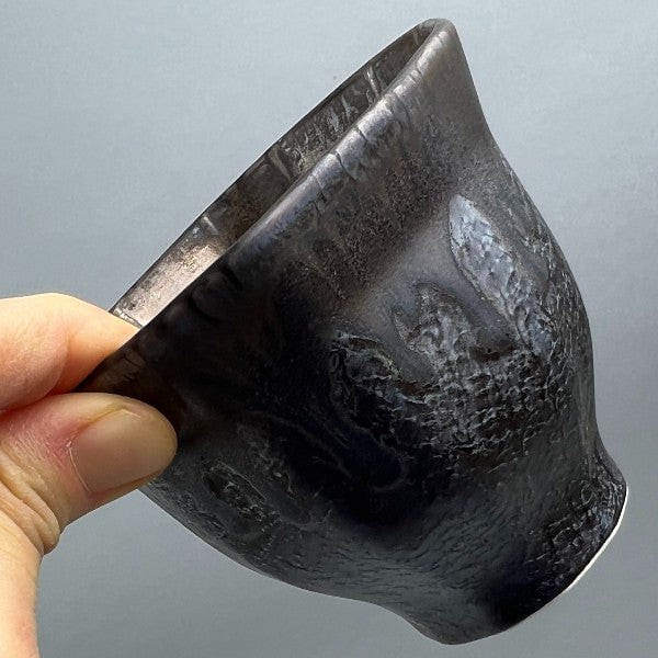 Made-in-Japan Shinchu Matte Brass-Black Teacup, 3.5 dia, 6 oz 1 each
